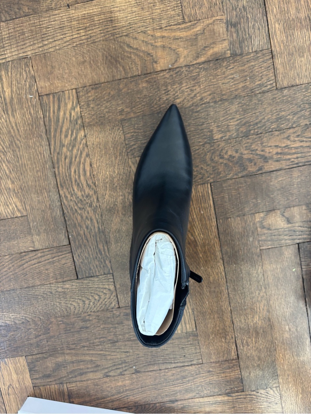 Vince Black Pointed Toe Ankle Boots with Low Heel - Picture 5 of 5